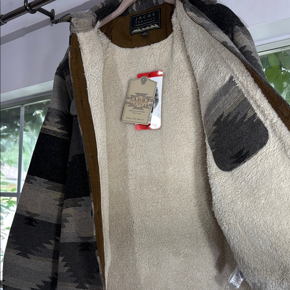 Jachs Men's Black and Gray Patterned Shirt Jacket - Picture 4 of 5